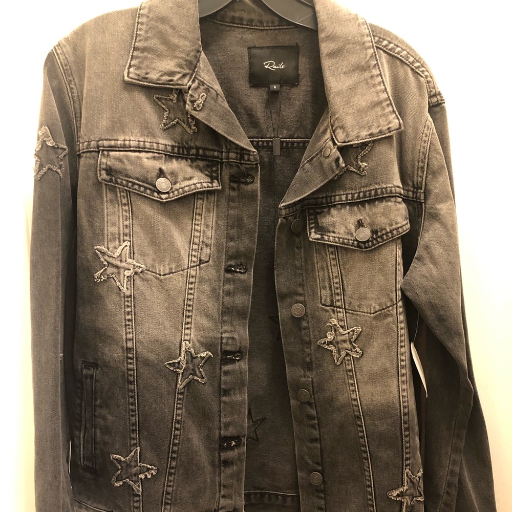 Rails Knox Black Denim Jacket Size Small